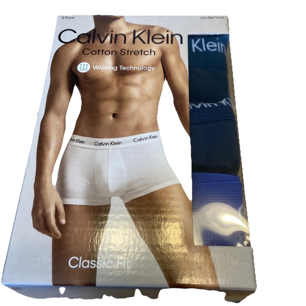 Calvin Klein Cotton Stretch Low Rise Trunks 3 Pack Multicolor Mens L NB2614905